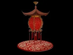 Chinese red palace lantern  Low-poly 3D model