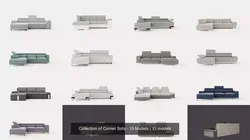 Collection of Corner Sofa - 13 Models 3D Model Pack