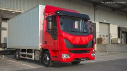 Commercial Cargo Delivery Box Lorry Rigged 3D model
