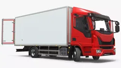 Commercial Cargo Delivery Box Lorry Rigged for Maya 3D model