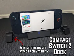Compact Dock for Switch 2 (with vent holes)