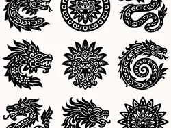 Creality Cloud | Aztec Dragon Mandala Pack – 9 CNC Designs | Laser Cut | ملفات الطابعة ثلاثية الأبعاد
