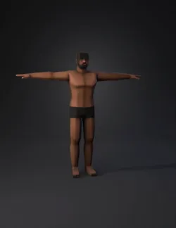 Create a stylized low poly humanoid character inspired by STALCRAFT ae