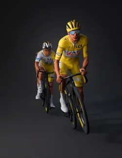 cyclist on road bike wearing yellow jersey