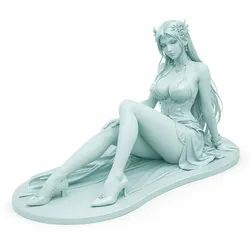 Fantasy Elegant Female Statue Miniature 3D Printable STL.