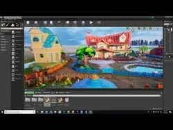 Farm village cartoon  Low-poly 3D model