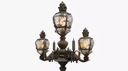 French Street Lamp Low-poly 3D model