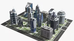 Futuristic Cityscape District 3D model