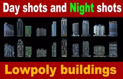 lowpoly buildings set1  Low-poly 3D model