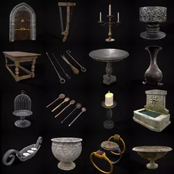 Medieval Prop Mix Fifty Six 3D Model Pack