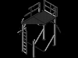 Pasarela industrial galvanizada con suelo de tramex