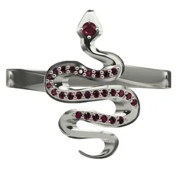 Snake Ring Jewelry 3D Model STL | Serpent Ring with Gemstones | Luxury Animal Jewelry Design