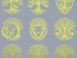 Tree of Life Lion Pack – 9 Wildlife Symbol Designs for CNC