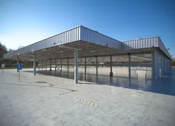 Warehouse industrial with metal roof 3D model