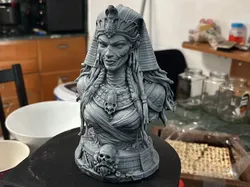 Bust: undead cleopatra - high details - Free 3D Print Model