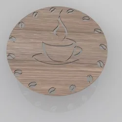 Coffee Cup Coaster - Laser Cut / 3D Printable Café Decor (STL)