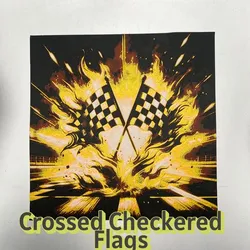 Crossed Checkered Flags Hueforge