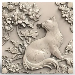 3D Model STL File for CNC Router/Laser & 3D Printer A Cat that Can See Ghosts and Warn Its Owner of Danger