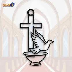BAPTISM DOVE CROSS KEYCHAIN