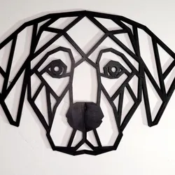 Dog Head 2D Sculpture