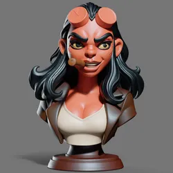 Hellgirl Bust 3D Print STL