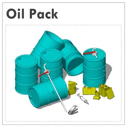 WWII Oil Can - Oil Drum [1/14 Scale | 13 Pieces]