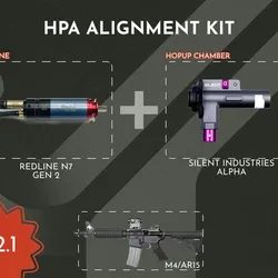 Alignment Clip v2.1 Hop-Up for M4 AEG HPA Alpha Silent Industires - Compatible with Redline N7 Gen2 and Gearbox V2 ICS