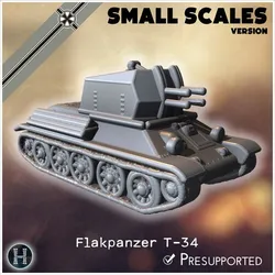 Flakpanzer T-34 anti-aircraft gun (small scales version) - Germany Eastern Western Front Normandy Italy Berlin Bulge WWII