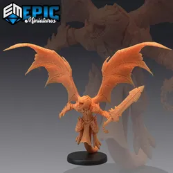 Flying Dragonborn Sword / Winged Half Dragon Warrior / Draconic Player Character