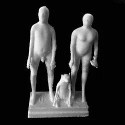 Group Portrait of a Man, Woman and Dog at The Middelheim Museum in Antwerp, Belgium