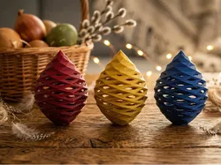 Modern Geometric Latticed Easter Eggs - Free 3D Print Model