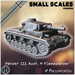Panzer III Ausf. M Flammpanzer (Sd.Kfz. 141-3) (small scales version) - Germany Eastern Western Front Normandy Stalingrad Koursk Italy Afrika WWII