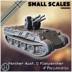 Panzer V Panther Ausf. D Flakpanther (20mm Flak 38 + 37mm Flak 43 versions) (small scales version) - Germany Eastern Western Front Normandy Italy Berlin Bulge WWII