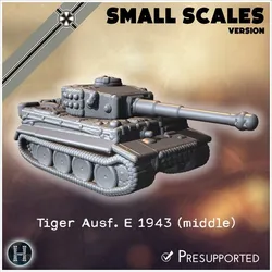 Panzer VI Tiger Ausf. E 1943 (middle) (small scales version) - Germany Eastern Western Front Normandy Stalingrad Koursk Italy Afrika WWII