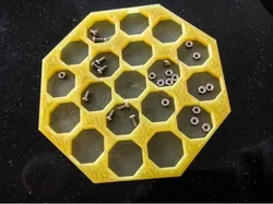 Parts tray with octagonal divots