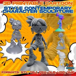 Shutter Shade Diva Bold and Stylish Cartoon Character 3D Digital Model