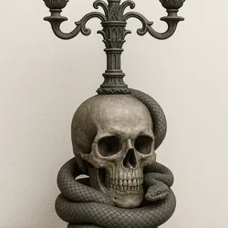 Skull Snake Candlestick