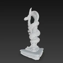3D Yazdırılabilir Antik Tıp ve Sağlık Sembolü Heykeli (Asklepios Asası)