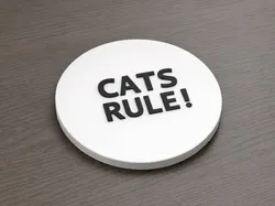 'Cats Rule!' Coaster - Free 3D Print Model