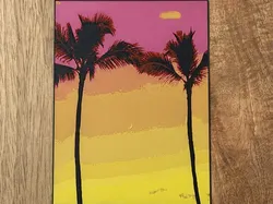 Maui Palms with Moon at Sunset (HueForge) - Free 3D Print Model