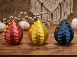 Modern Faceted Boho Easter Egg - Free 3D Print Model