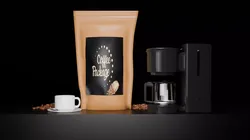 Premium Coffee Package 3D Mockup Low-poly 3D model