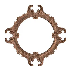 Rosette No. 192 - Baroque Scroll Round Frame Medallion STL File