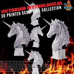 3D Printable Unicorn Bust – Ornate Fantasy Collection