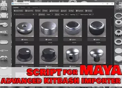 Advanced Kitbash Importer for Maya Low-poly 3D model