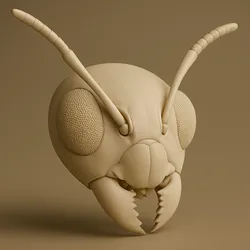Ant Head Sculpture – Realistic 3D Printed Insect Bust