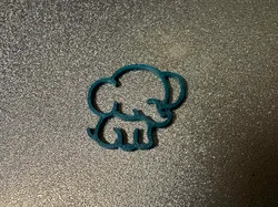 Baby Elephant Outline Model  - Free 3D Print Model