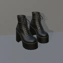 Botas de tacón con plataforma y agujetas