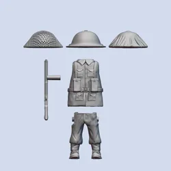 British WW2 Soldier with 3 Helmets Custom for Playmobil