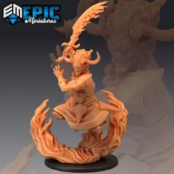 Efreeti Sword Attack / Fire Elemental Genie / Oriental Efreet / Ifrit Lord